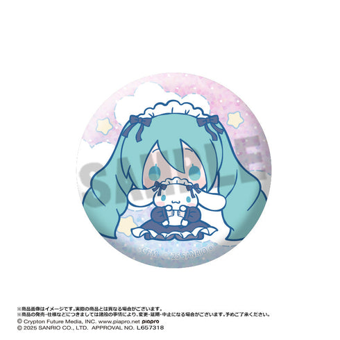 『初音ミク×シナモロール』トレーディンググリッター缶バッジ【BOX】